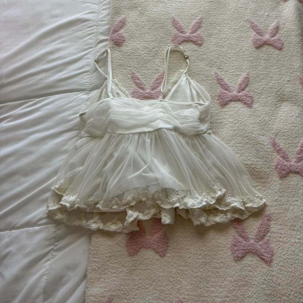 white flowy free people lace top - Picture 5 of 6